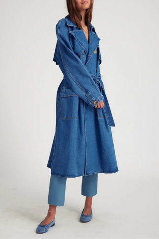 Coco Denim Trench Coat | Classic Blue