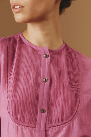 Andrea Silk Blouse | Magenta