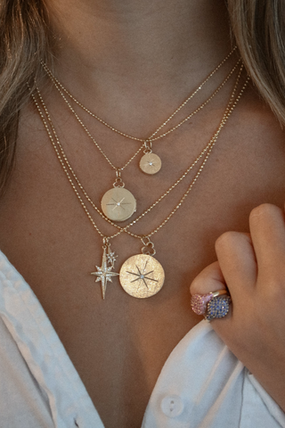 Medium 'North Star' Locket Necklace | 18K Gold