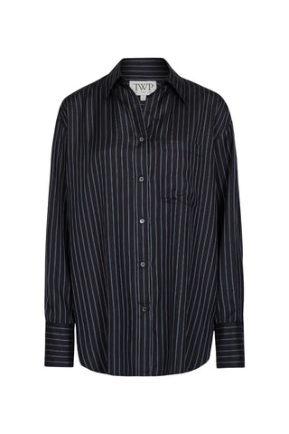 Big Joe Silk Shirt | Blue Nights/Turkish Coffee