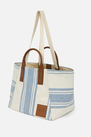 The Riviera Tote | Light Blue Stripe