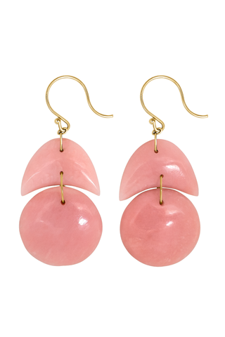 Tiny Arp Earrings | Pink Opal