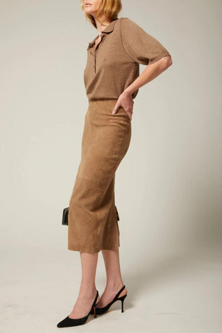 Carolyn Suede Tube Skirt | Taupe