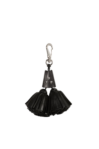 Pompon Twin Bag Charm | Noir Silver