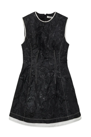 Audrina Jacquard Mini Dress | Black
