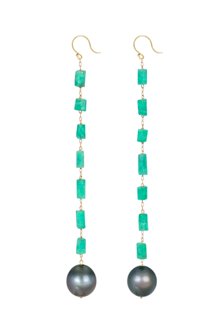 Art Deco Emerald and Pearl Shoulder Duster