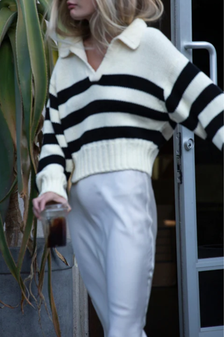 Venezia Sweater | Ivory/Black