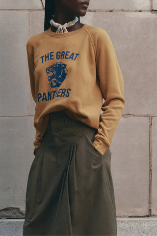 The Fleece Rookie Sweatshirt W/ Growling Panther Graphic | Mustard
