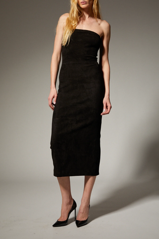 Suede Tube Dress | Black