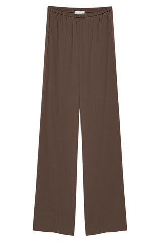 Matte Satin Envers Elastic Pants | Chocolate