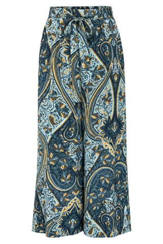 Sawyer Wide Leg Silk Pant | Prussian