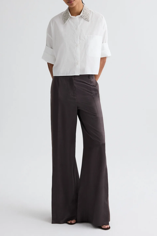 Next Ex Shirt With Crystal Collar | White