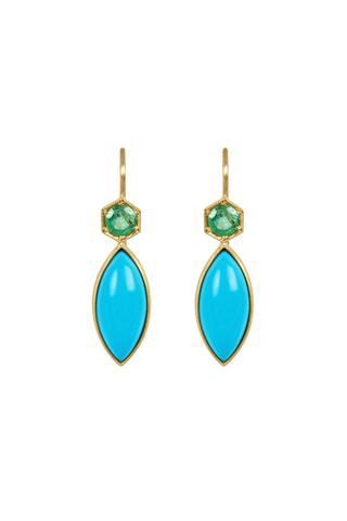 Sleeping Beauty And Emerald Earrings