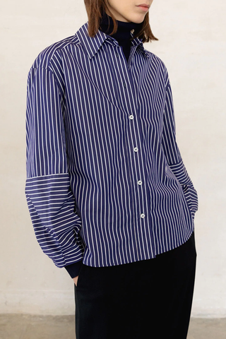 Aura Shirt | Navy/White