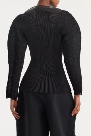 Sculptural Plissé Top | Black