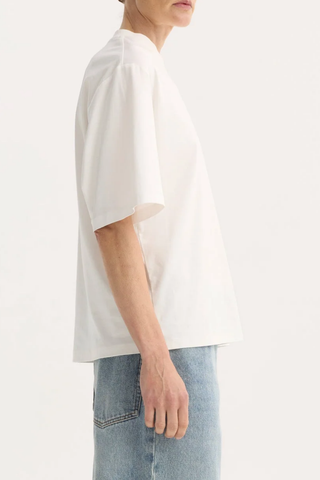 Oversized Cotton Silk T-Shirt | Off White