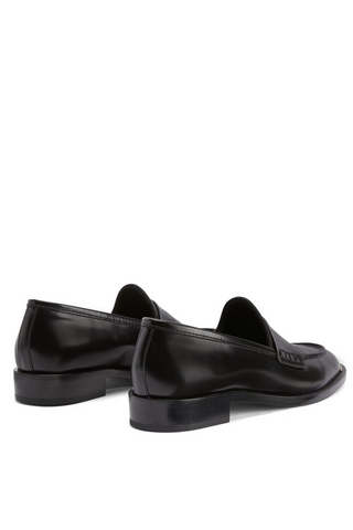 Faridha Leather Loafer | Black w/ Gold Rim