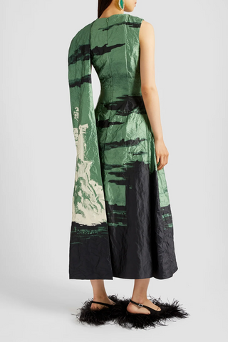 Draped Scarf Midi Dress | Amneris Paint Sage Green