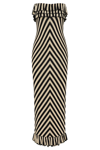 Miles Strapless Dress | Cream & Black