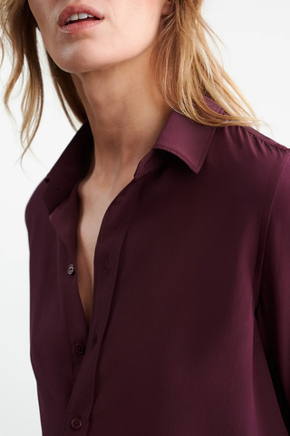 Gaia Slim Shirt | Oxblood