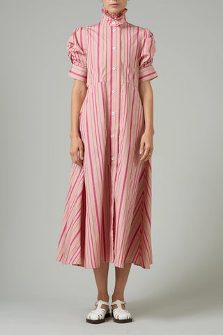 Venetia Dress | Biscuit & Pink