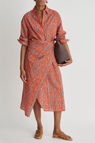 Alexia Wrap Dress | Night Blooms Firecracker