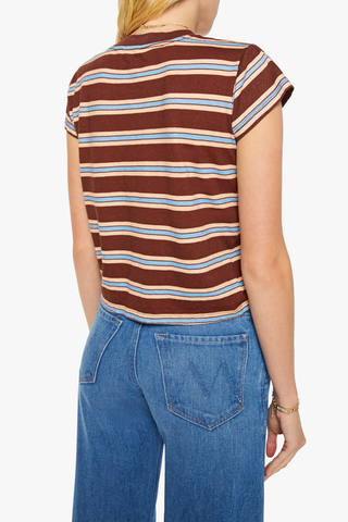 The Boxy Goodie Goodie Tee | Rum Raisin Stripe