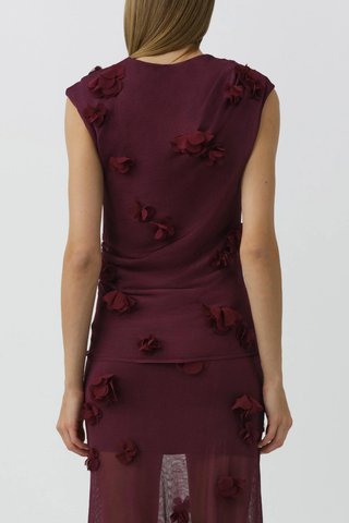 Tessa S/S Floral Applique Top | Fig