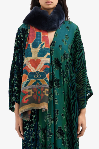 Fanory Silk Scarf 65x190 | Medaglione Di Iris 519054