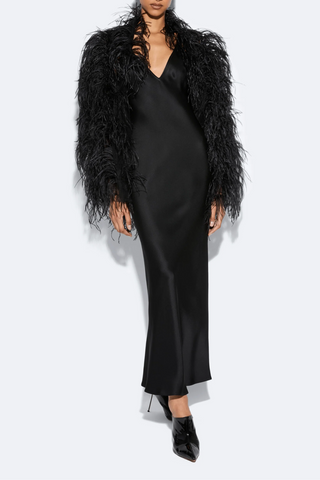 Marbled Feathers Jacket | Black