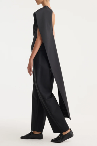 One-Shoulder Cape Top | Black
