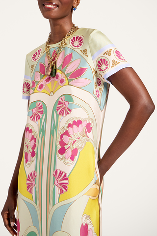 Swing Dress With Feathers | Tulip Placeé Green