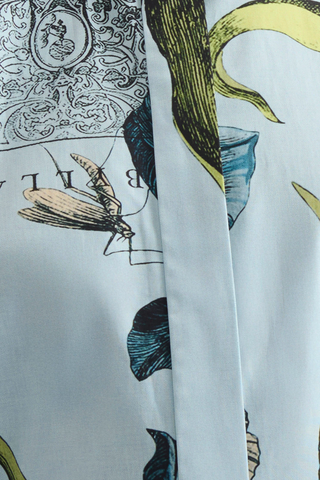 Floral Print Shirt Dress | Etched Tulip Powder Blue