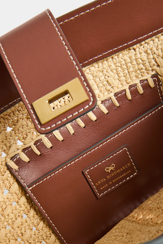 Raffia Patchwork Bucket | Natural