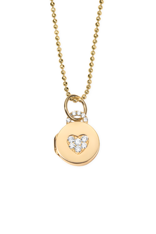 Mini Sweetheart Locket Necklace | Diamond