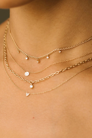 14K Itty Bitty Pavé Diamond Heart Necklace