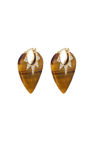 Classic Guitar Pick Earrings | Tiger's Eye