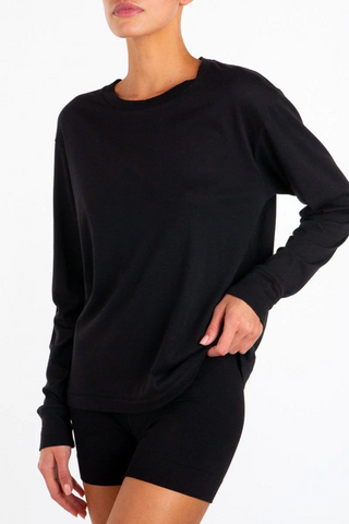 Long Sleeve Boyfriend T Shirt | Black