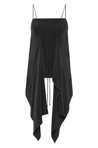 Silk Drape Top | Black