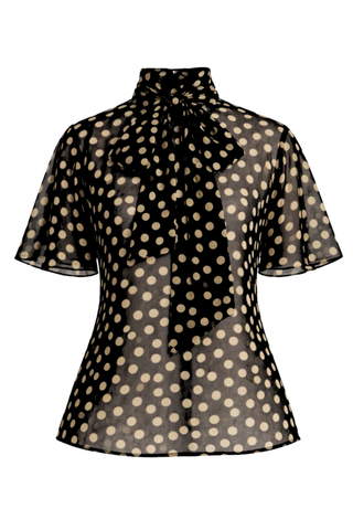 Alessa Blouse | Large Polka Dot B&W