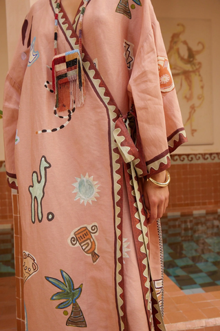 Laurence Wrap Midi Dress | Pink