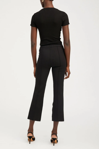 Casanova Ankle Flare Pintuck Pants | Black