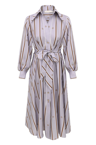 Emblem Tuck Midi Dress | Blue Emblem