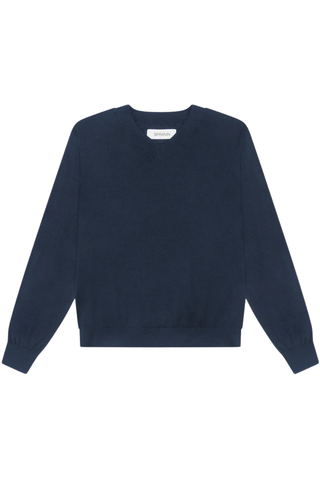 Shrunken Cashmere V Neck Sweater | Navy