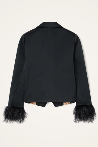 Luckycharm Jacket With Feathers | Solid Black