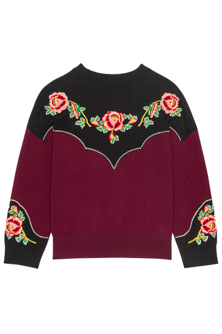 The Heirloom Rose Western Pullover | Wine