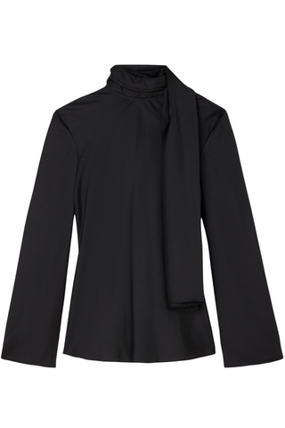 Silk Foulard Top | Black