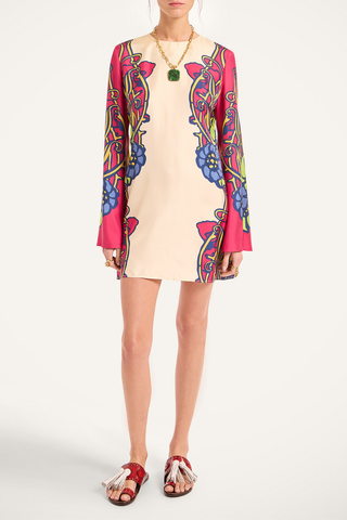 long-sleeve mini swing dress Maeve Long-Sleeve V-Neck Mini Swing Dress