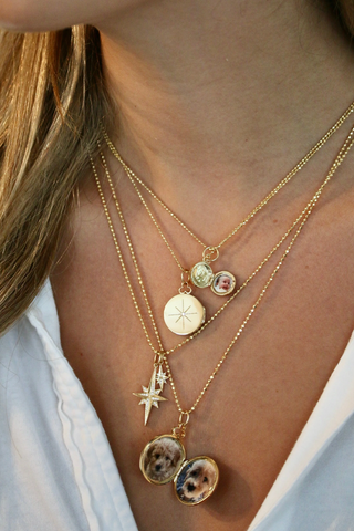 Medium 'North Star' Locket Necklace | 18K Gold