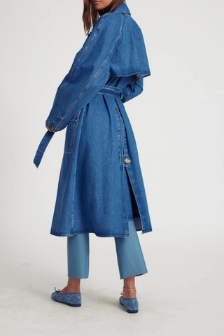 Coco Denim Trench Coat | Classic Blue